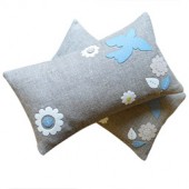 Handmade Bird Cushion - Wool Applique 